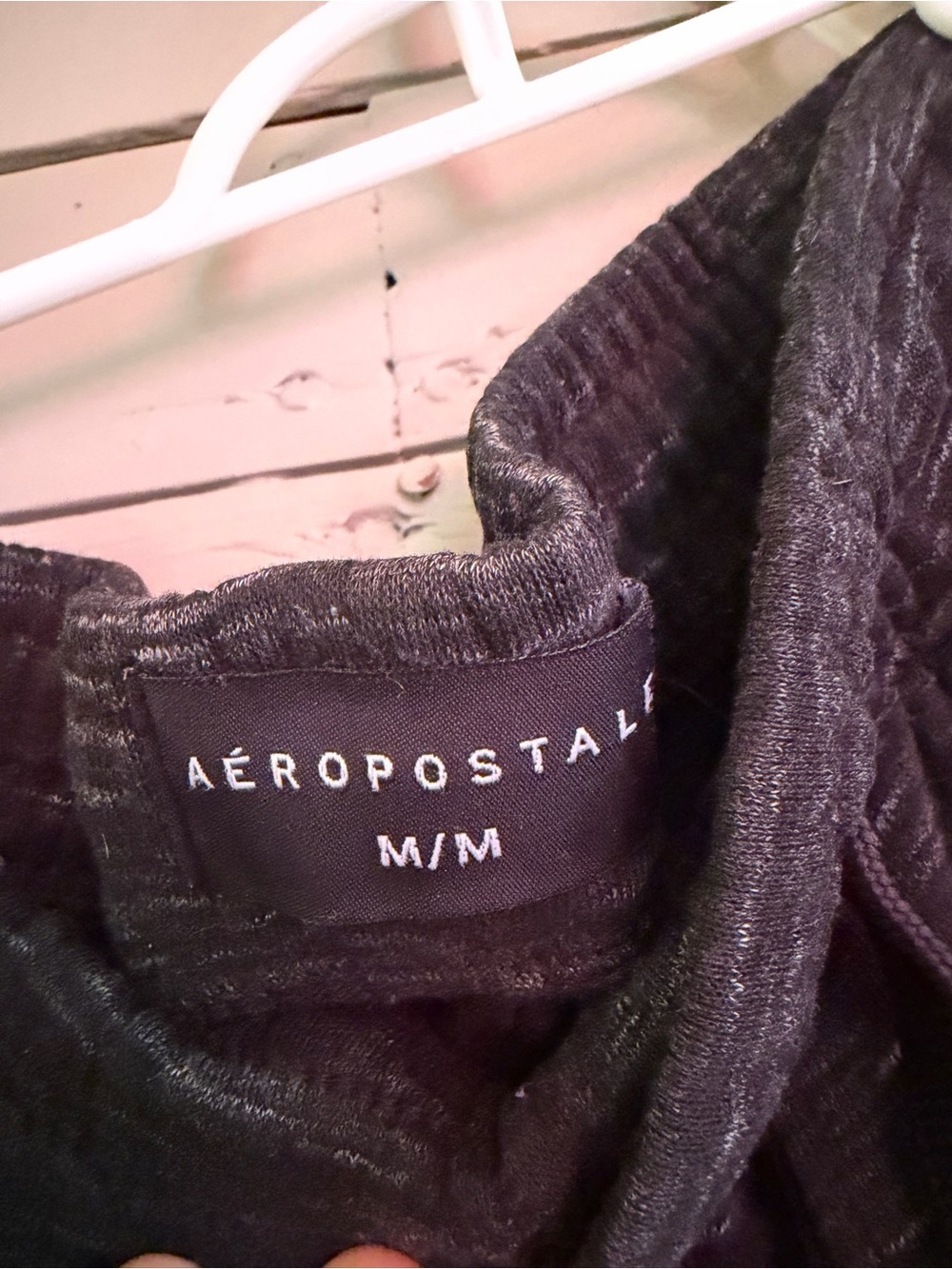 Aeropostale Black Heather Joggers with Branded Side Tape - Picture 3 of 3